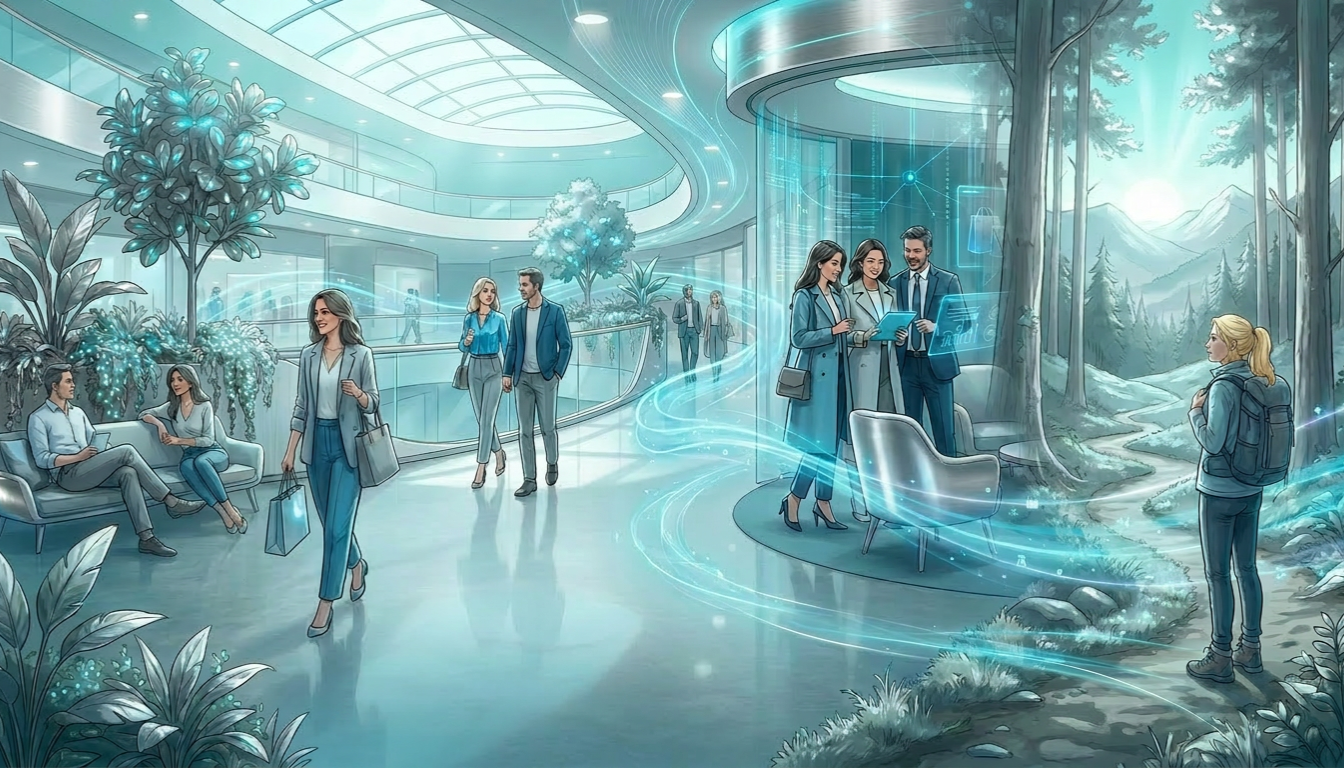 Ilustracija digitalne transformacije in pametnih stavb